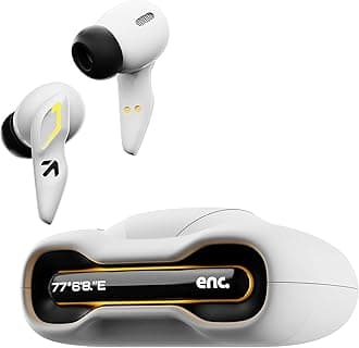 GOBOULT Audio UFO Truly Wireless in Ear Earbuds with 48H Playtime, Built-in App Support, 45ms Low Latency Gaming, 4 Mics ENC, Breathing LEDs, 13mm Bass Drivers Ear Buds TWS, Made in India (White Opal)