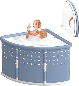 Fan-Shaped Foldable Bathtub, Portable Bath tub For Adults, Shower Stall Tub, Bathroom Folding SPA Bath For Adults, Foldable Cold Plunge Tub, Corner Design