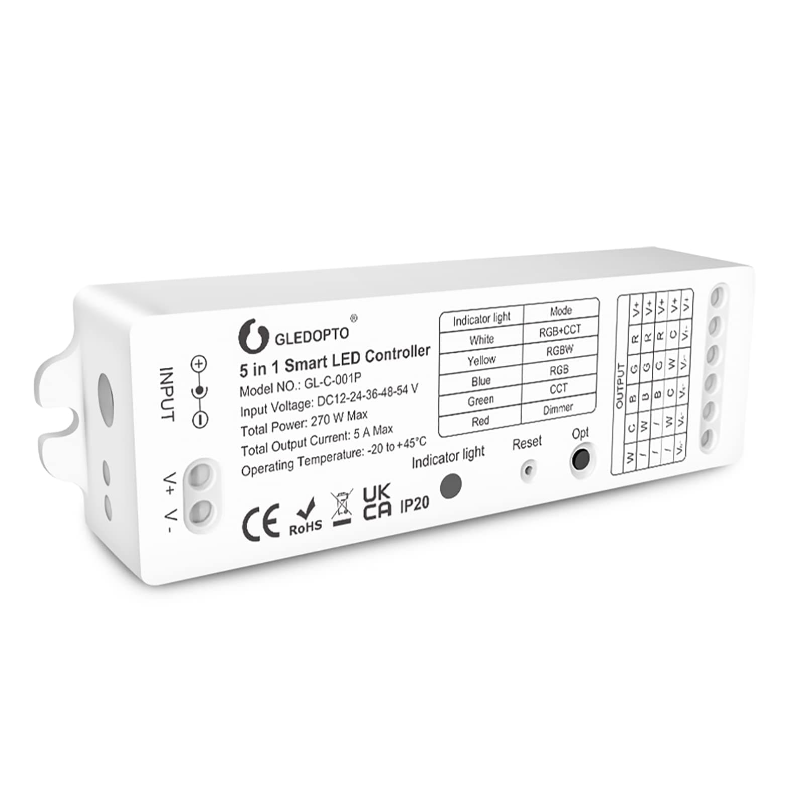 5 in 1 Zigbee3.0 LED Strip Controller RGBCCT RGBW WWCW RGB Dimmer Compatible with SmartThings Amazon Alexa App/Voice/Remote Control…