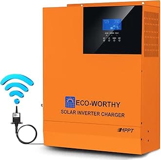 ECO-WORTHY 5000W 48V All-In-One Solar Hybrid Inverter with Built-in 80A MPPT Charge Controller and 5000W Pure Sine Wave Inverter for Camper,Home,Shed,Solar Panel System