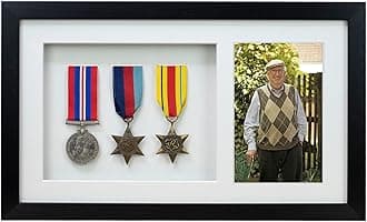 Medal 3D Deep Medal Box Frame With 6×4 inch Photo For War, Military and Sports Medals