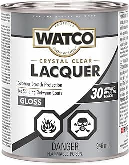 Watco 63041 Lacquer Clear Wood Finish, Quart, Clear Gloss