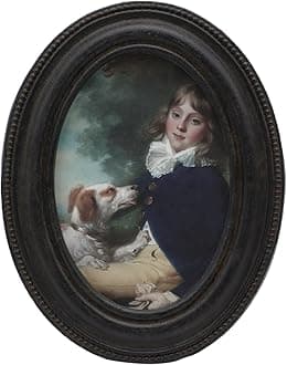 2.5x3.5 Small Vintage Oval Picture Frame, Mini Antique Black Grey Ornate Photo Frame, for Tabletop and Wall Display, Retro Home Decor, Old Fashioned Photo Gallery Art