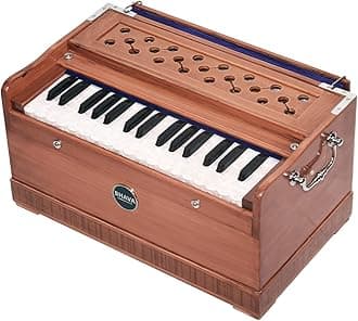 Bhava Lite “Travel” Harmonium | Small, Lightweight | Ethically Sourced, Professionally Tuned & Shipped from US, Handmade in India | Standard Edition Natural