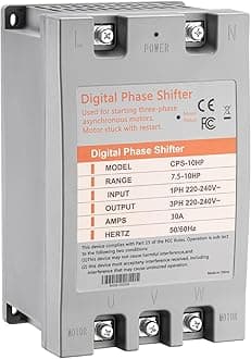 LGIB Single Phase to 3 Phase Converter,10HP 220V 3 Phase Converter,220V-240V Input/Output Digital Phase Shift for 10HP Motor