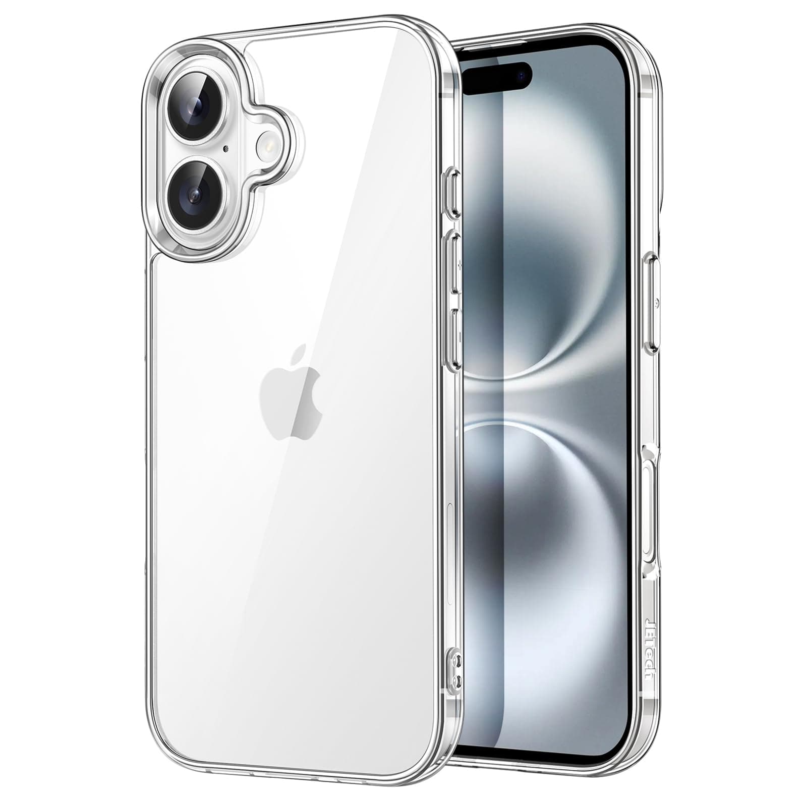 iPhone 16 6.1 Inch Case, Non-Yellow Shock Absorbing Bumper Cover Scratch Resistant Clear Back (Clear)
