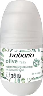 BabariaRoll-On Deodorant, Olive Oil - Antiperspirant for Women and Men - 24-Hour Protection - Moisturizing Anti Sweat Deodorant - 1.7 oz