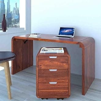 Solid Sheesham Wood Office Table for Office Work | Wooden Study Table for Adults Student Big Size | Boss Laptop Computer Table for Work from Home | Gaming Desktop Table | Honey Finish