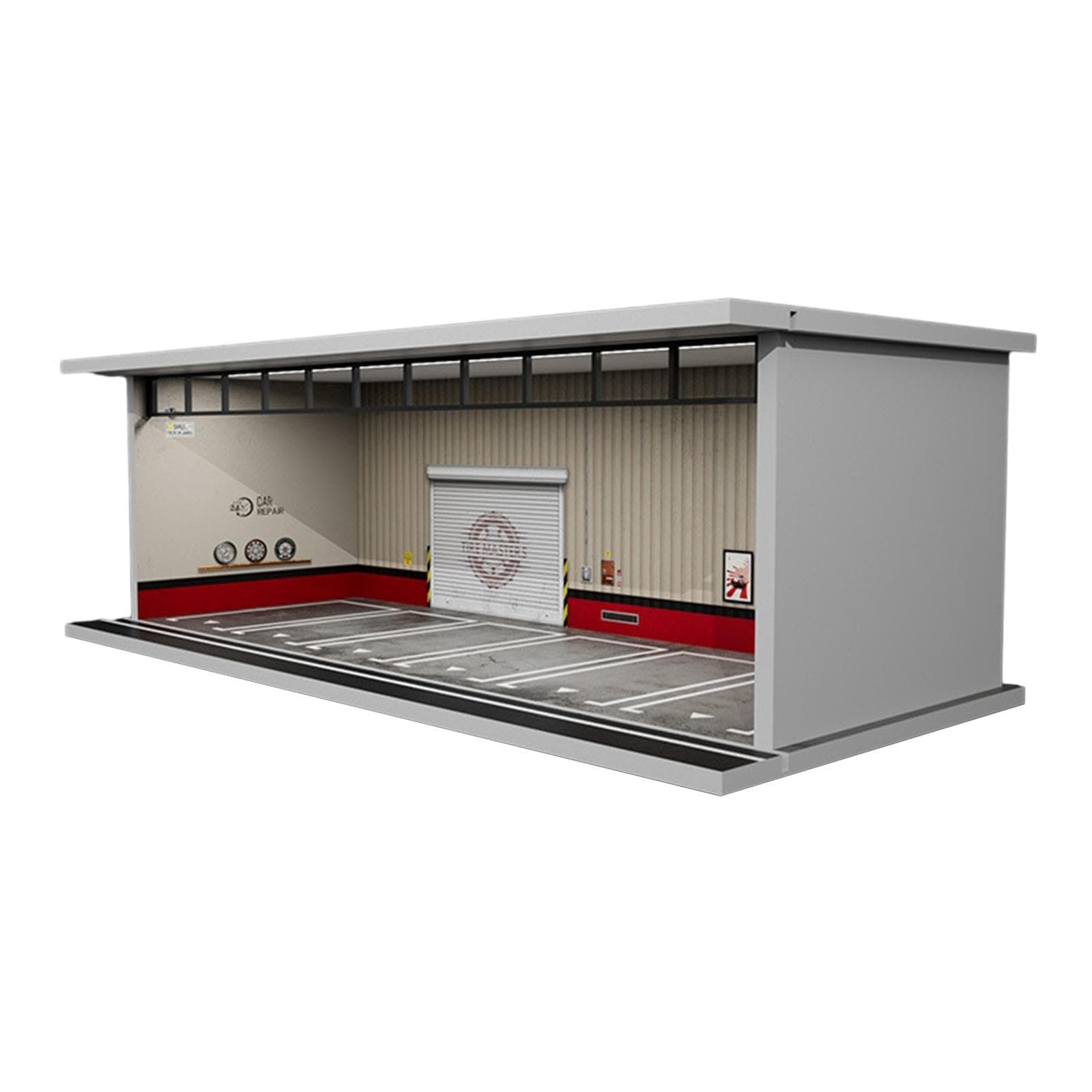 Diecast Model Car Display Case, Simulation 1/64 Scale Parking Lot Display Case with Lights for Collectors Gifts, Style E