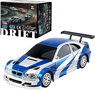 Remote Control Sports Car, 1/43 Scale 2.4G Full Proportional RC Electric Mini Racing Drift Car Model and Christmas Blocks (RTR Version)