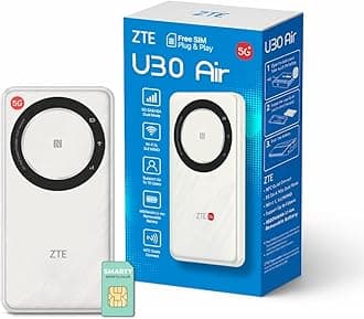 – ZTE U30AIR 5G Mobile WiFi Hotspot, Portable Pocket Router with SIM Slot, Unlocked 5G MiFi, Dual-Band Wi-Fi, Travel & Caravan Internet, High-Speed Connectivity for Multiple Devices