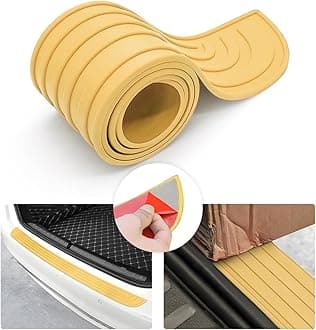 Car Rear Bumper Protector Guard, Anti-Scratch Abrasion Rubber Trunk Door Entry Sill Guard, Non-Slip Trim Cover Protection Strip, Car Accessories for Most Cars and SUV (Yellow/35.4"x2.7")