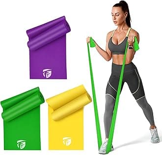 FirstFit Natural Rubber Best Resistance Elastic Exercise Workout Loop Band Set for Booty, Glute, Leg and Thigh Exercising (1.5 Meter Each) - Set of 3