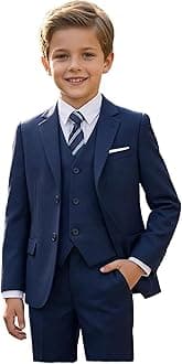 Boys Suits 5 Piece Slim Fit Suit for Kids Formal Ring Bearer Suits