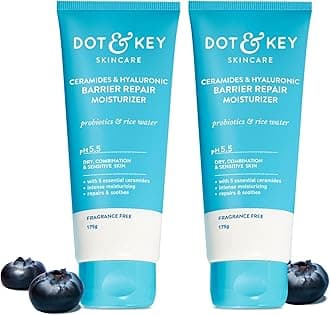 Ceramides Moisturizer (Pack of 2,175 gms each) with Hyaluronic for Intense Moisturizing|With Probiotic&Rice Water I Barrier Repair Cream|For Dry Skin,Normal Skin&Sensitive Skin|350g