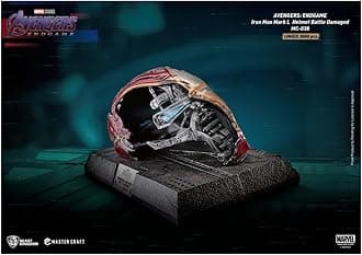 Beast Kingdom Avengers: Endgame Battle Damaged Iron Man Helmet MC-038 Master Craft Statue, Multicolor