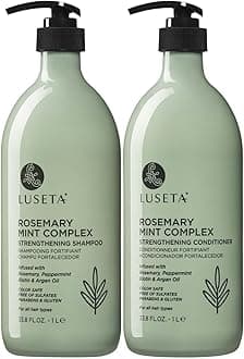 Luseta Rosemary Mint Strengthening Shampoo and Conditioner Set Nourish & Smooth Damaged Hair Thickening Shampoo for Thinning Hair,Add Shine for All Hair Types, for Men and Women 33.8oz×2
