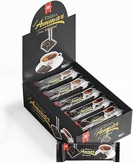 AMMAR Dark Chocolate,(50 Pcs), (12.35 Oz) Dark Chocolate Snack, Fun Size Dark Chocolate, Mini Dark Chocolates Miniature Dark Bulk Chocolate (1 Package - 50Pcs)