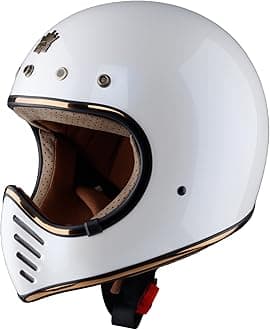 RoyalH01 Full Face Motorcycle Helmet - Multi Size & Colors | Retro - Elegant - Unique Design | Classic Style for Adult Women - Men | DOT Approved