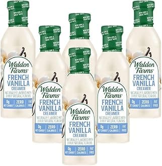 French Vanilla Coffee Creamer – Zero Calorie, Gluten-Free, Low Carb, Keto-Friendly, Sugar-Free, Smooth Vanilla Flavor – 6-Pack, 12 oz Bottle