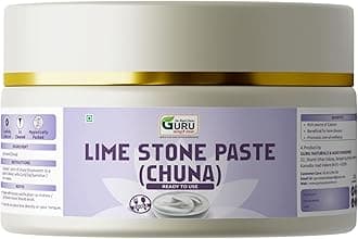 GURU Edible Limestone (Chuna Paste) :- 75 gm | Good for Bone Health | Rich in Calcium | Paan Chuna Paste