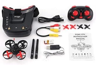 💚 WellingtonAE 5.8G 40CH FPV Camera Mini RC Racing Drone Quadcopter Aircraft with 3in Headset Auto-searching Goggles Receiver Monitor