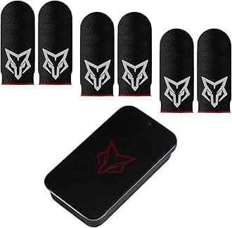 Finger Sleeves Thumb for Mobile Games 6pcs Profesional Finger Glove Gamer PUGB Free Fire (Red)