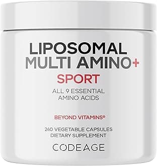 Multi Amino+ BCAA & EAA Supplement, All 9 Essential Amino Acids, Free-Form Branched-Chain Amino Acid Pills, Sport Supplement, Pre & Post Workout, Liposomal Delivery, Vegan, 240 Capsules