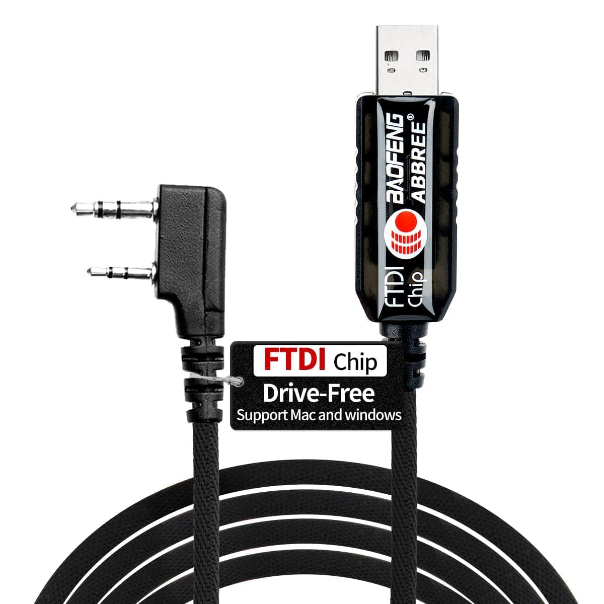 UV-5R FTDI USB Programming Cable for Ham Radio UV-5R Mini BF-F8HP 5RM UV-5G Plus K5PLUS DM32 UV32 AR-152 GM-15PRO GM21 BF-888S,Support Windows,Mac,Ubuntu OS