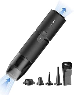 Handheld Vacuum Cleaner Cordless, Desk Vacuum Cleaner Compressed Electric Air Duster 15000Pa Suction, 4-in-1 Portable Vortex Vacuum Dust Buster Air Blower for Computer, Keyboard, Coffee Grounds