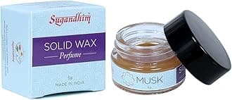 SugandhimSolid Wax Perfume Musk 1 x 5gms, Blend Of Bees & Floral Wax With Natural Essence Long Lasting, Leathery, Woody, Musky, For All Skin Types