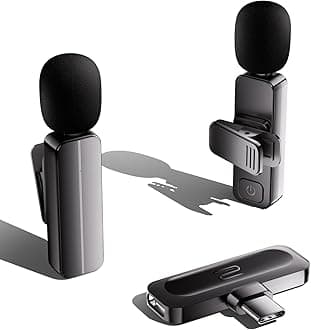 2-Pack Wireless Mini Lavalier Lapel Microphone for iPhone 15,16,Android Phone - 65ft Cordless Clip on Dual Mics with Noise Reduction 6H Working Time for Video Recording Vlogging, YouTube, Interview