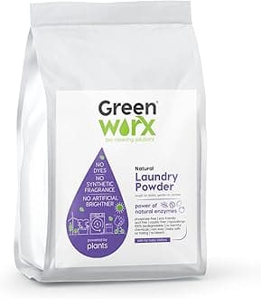 Greenworx Ultra Laundry Powder Natural, 100% Biodegradable, Baby Safe, Caustic-free, No Harmful Chemicals, Acid and Phosphate-Free, Eco-Friendly, Environment-Friendly, Non-Toxic, No Fading (3 KG)