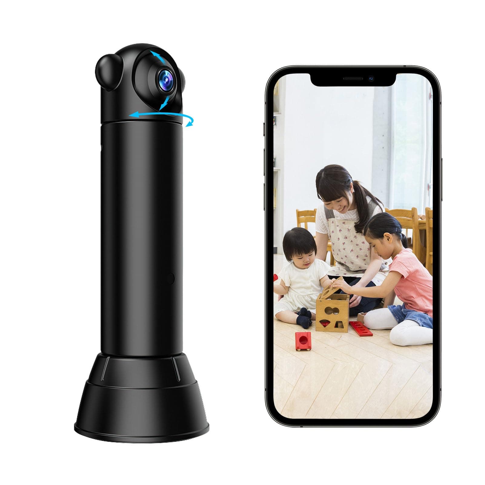 Goshyda Mini WiFi Wireless Camera, 1080P Small Security Camera with 180° Wide Angle Lens, WiFi Surveillance Indoor Home Camera Support Motion Detection, Night Vision
