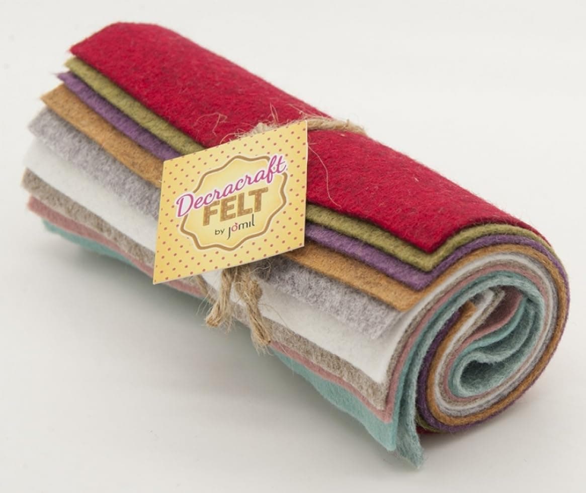 Minerva Wool Blend Felt Pieces in a Roll Mix 3 - per Pack of 10