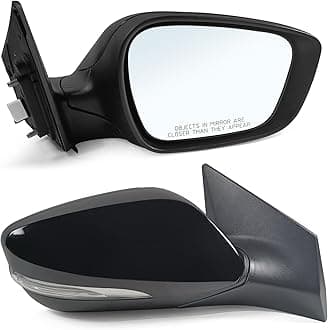 Right Passenger Side Mirror Assembly Fits 2011 2012 2013 Hyundai Elantra with Power Glass Heated Turn Signal and Manual Folding Match to Black (6Pins)