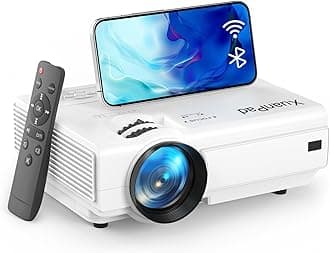 Mini Projector, 2026 Upgraded White Portable Video Home Projector, HD 1080P Supported, Compatible with TV Stick, HDMI, USB, AV, Laptop, iPhone, Android Smartphone