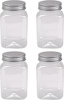 4Pcs Plastic Juice Bottle Drink Containers, Clear Food Storage Bottles for Homemade Beverages Transparent 420ML One Size