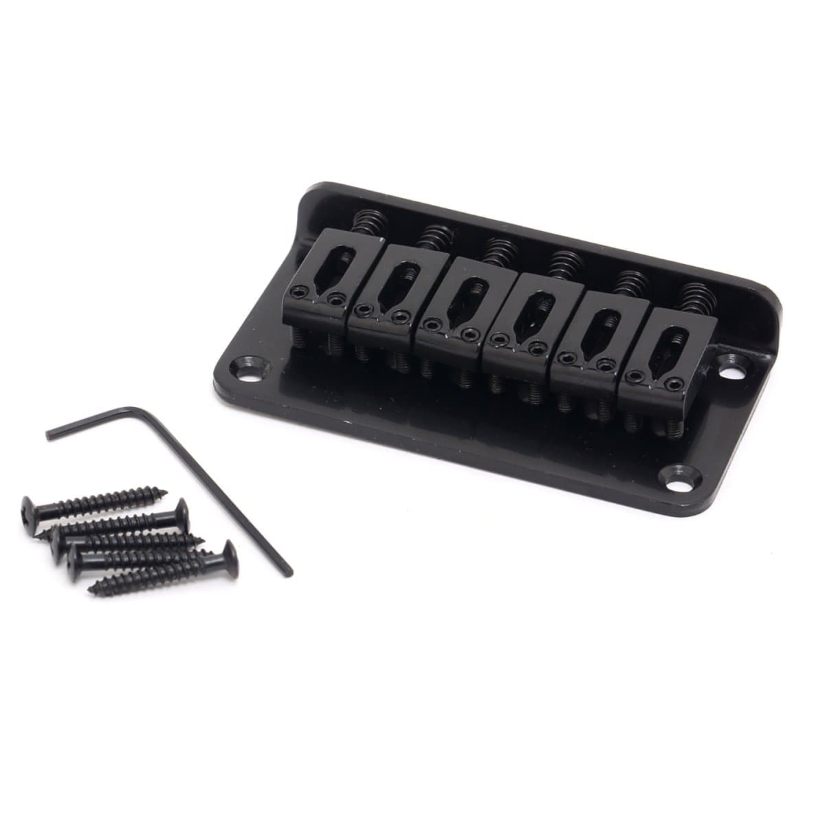52.5mm Fixed Hardtail Bridge for 6 String Fender Strat Tele Electric Guitar, Black