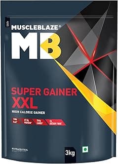Super Gainer XXL, For Muscle Mass Gain (Cookies & Cream, 3 kg / 6.6 lb)