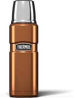 Thermos Stainless King 470ml Multi- Purpose Flask - Original-Style Flask can be Used as Travel Mug or Insulated Water Bottle for Daily Commute & Weekend Adventures – Copper, 5- Year Warranty
