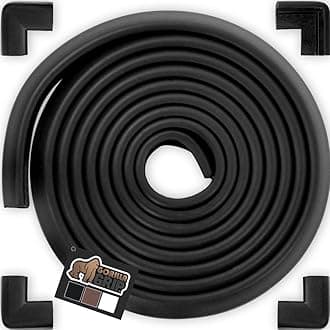 GORILLA GRIPBaby Bumpers for Furniture, Kid Proofing Adhesive Corner Edge Protectors, Heavy Duty Soft Rubber Foam Protection, Includes 8 Protective Safety Guards, 18 Feet, Black