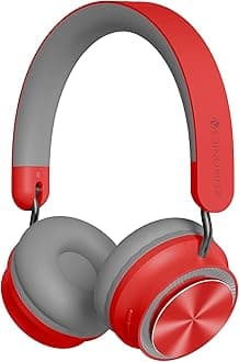 ZEBRONICS Zeb-Bang PRO Bluetooth v5.0 Headphone, 30H Backup, Foldable Design, Call Function, Voice Assistant Feature, Built-in Rechargeable Battery, Type C Charging, 40mm Driver and AUX. (Red)