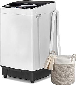 Winado 2 in 1 Full Automatic Washing Machine, 15.6Lbs Top Load Portable Washer with Drain Pump, 10 Wash Programs 8 Water Level Washer and Dryer Combo, for Apartments, RV, Camping