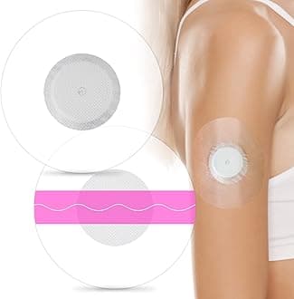 Freestyle Libre 2 Plus Sensor Covers 40Pack Waterproof & Breathable Patches for Libre 2 & 3-Transparent CGM Tapes Without Glue in The Center-Enlite-Guardian-14 Day Overpatch