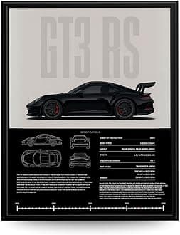 InkFlow Posters Vintage Racing Car Poster - Classic Supercar Wall Art for Boys Bedroom, Living Room, Dorm - Ideal Print Decor for Car Enthusiasts - 16x20 Unframed Canvas Print