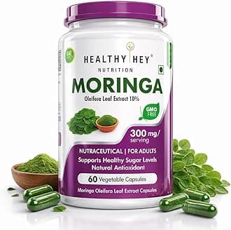 HealthyHey Moringa Extract 10:1-60 Veg Capsules - Oleifera Leaf - Miracle Tree