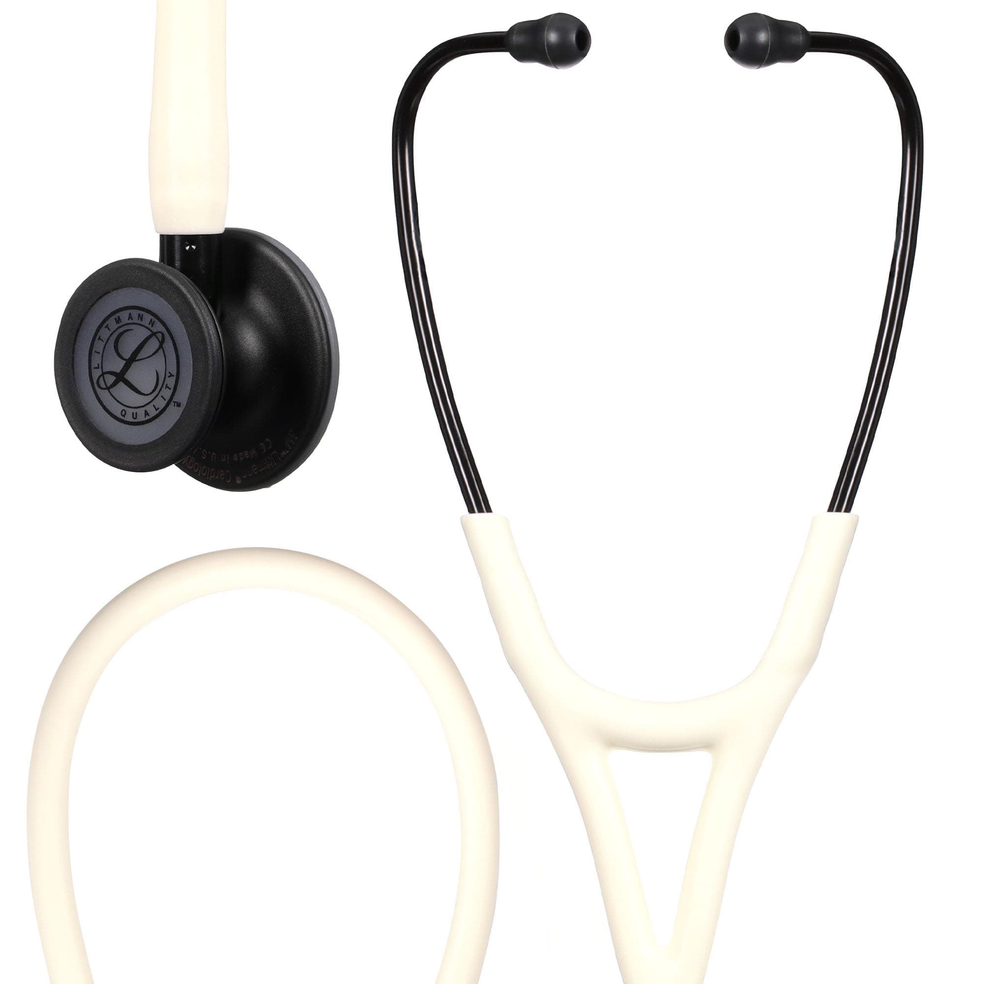 3M Littmann Cardiology IV Diagnostic Stethoscope, 6186C, More Than 2X as Loud, Weighs Less, 27" Alabaster Satin-Finish Tube for Added Comfort, Flexibility and Cleanability, Black-Finish Chestpiece