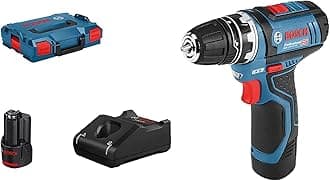Bosch Professional 12V System GSR 12V-15 FC Cordless Drill/Driver (incl. 2 x Battery GBA 12V 2.0Ah, Quick Charger GAL 12V-40, Drill Chuck Adapter GFA 12-B, L-BOXX 102) - FlexiClick System