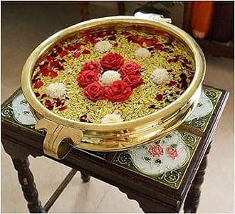 Craftsman Decorative Brass Urli Flower Candles Floating Bowing Brass Pot (6 Inch (Classic))